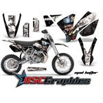 KTM SX 65 Dirt Bike Black Mad Hatter Sticker Kit Fits 2002-2008