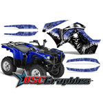 Yamaha Banshee Grizzly 550 2007-2011 ATV Blue Reaper Graphic Kit