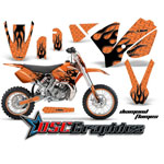 KTM SX 65 2009-2011 Dirt Bike Orange Diamond Flames Sticker Kit