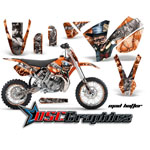 KTM SX 65 Dirt Bike Orange Mad hatter Sticker Kit Fits 2009-2011