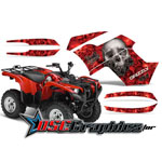 Yamaha Banshee Grizzly 550 2007-2011 ATV Red Bone Collector Graphic Kit