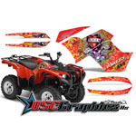 2007-2011 Yamaha Banshee Grizzly 550 ATV Red Love Kills Graphic Kit