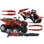 Yamaha Banshee Grizzly 700 2007-2011 ATV Red Reaper Graphic Kit