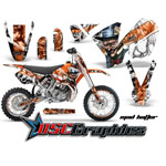 KTM SX 65 Dirt Bike White Mad Hatter Sticker Kit Fits 2002-2008