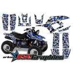 Quad Blue Urban Camo Vinyl Graphic Kit Fits Yamaha Banshee Warrior 350