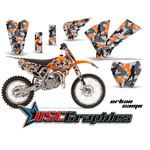 KTM SX 105 Motocross Orange Urban Camo Vinyl Sticker Kit Fits 2004-2005