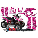Quad Pink Butterflies Vinyl Graphic Kit Fits Yamaha Banshee Warrior 350