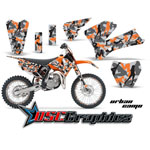 KTM SX 105 Dirt Bike Orange Urban Camo Graphic Sticker Kit Fits 2006-2011