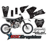KTM SX 105 Dirt Bike Silver Skulls And Hammer Graphic Sticker Kit Fits 2006-2011