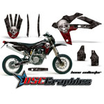 2006-2011 Husqvarna SM Dirt Bike Black Bone Collector Graphic Sticker Kit - DSC-170-76
