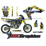 2006-2011 Husqvarna SM Dirt Bike Blue Mad Hatter Graphic Sticker Kit