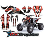 2001-2011 Kawasaki KFX450 ATV Red Mad Hatter Graphic Sticker Kit