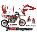 2006-2011 Husqvarna SM 450 Dirt Bike Red Tribal Graphic Sticker Kit - DSC-170-100