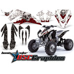 Kawasaki KFX450 ATV White Bone Collector Graphic Sticker Kit Fits 2001-2011