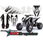 2001-2011 Kawasaki KFX450 ATV White Diamond Flames Graphic Sticker Kit