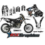 Husaberg FE 390 Dirt Bike Black Mad Hatter Graphic Kit Fits 2001-2005