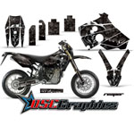 Husaberg FE 390 2001-2005 Dirt Bike Black Reaper Graphic Kit
