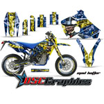 2001-2005 Husaberg FE 390 Dirt Bike Blue Mad Hatter Graphic Kit