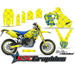 2001-2005 Husaberg FE 390 Dirt Bike Yellow Reloaded Graphic Kit