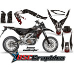 Aprilia SXV 450 Dirt Bike Black Bone Collector Sticker Kit Fits 2006-2011 - DSC-127-69