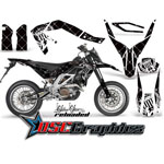 2006-2011 Aprilia SXV 450 Dirt Bike Black Reloaded Sticker Kit