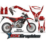 Aprilia SXV 450 2006-2011 Dirt Bike Red Bone Collector Sticker Kit