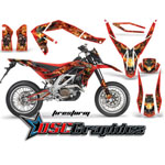 2006-2011 Aprilia SXV 450 Dirt Bike Red Firestorm Sticker Kit