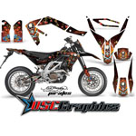 2006-2011 Aprilia SXV 450 Dirt Bike Red Pirates Sticker Kit