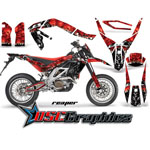 Aprilia SXV 450 Dirt Bike Red Reaper Sticker Kit Fits 2006-2011