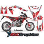 Aprilia SXV 450 Dirt Bike Red T-bomber Sticker Kit Fits 2006-2011