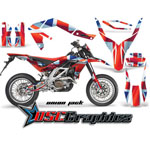 2006-2011 Aprilia SXV 450 Dirt Bike Red Union Jack Sticker Kit