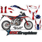 Aprilia SXV 450 Dirt Bike Stars And Stripes Sticker Kit Fits 2006-2011