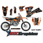 KTM C1 EXC Dirt Bike Black Mad Hatter Sticker Kit Fits 2003-2004