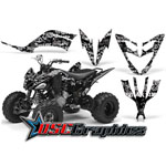 All Years Yamaha Banshee Raptor ATV Black Silver Haze Sticker Kit