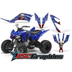 All Years Yamaha Banshee Raptor ATV Blue Bone Collector Sticker Kit