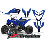 All Years Yamaha Banshee Raptor ATV Blue Diamond Flames Sticker Kit