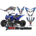 Yamaha Banshee Raptor All Years ATV Blue Love Kills Sticker Kit