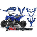 Yamaha Banshee Raptor All Years ATV Blue Silverhaze Sticker Kit