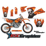 2003-2004 KTM C1 EXC Dirt Bike Orange Bone Collector Sticker Kit