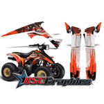 All Years Suzuki LT230 ATV Orange Carbon X Sticker Kit