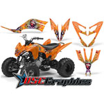 All Years Yamaha Banshee Raptor ATV Orange Love Kills Sticker Kit