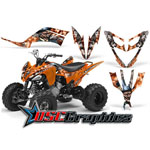 All Years Yamaha Banshee Raptor ATV Orange Mad Hatter Sticker Kit