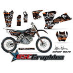 KTM C1 EXC 2003-2004 Dirt Bike Orange Silver Haze Sticker Kit