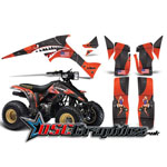 All Years Suzuki LT230 ATV Orange War Hawk Sticker Kit