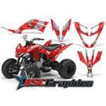 Yamaha Banshee Raptor All Years ATV Red T-bomber Sticker Kit