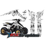 Suzuki LT230 ATV White Butterflies Sticker Kit Fits All Years