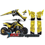 Suzuki LT230 ATV Yellow Mad Hatter Sticker Kit Fits All Years