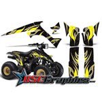 Suzuki LT230 ATV Yellow Tribal Flames ticker Kit Fits All Years