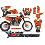 KTM C4 EXC 2005-2007 Motocross Orange Bone Collector Vinyl Kit