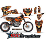 KTM C4 EXC Motocross Orange Firestorm Vinyl Kit Fits 2005-2007
